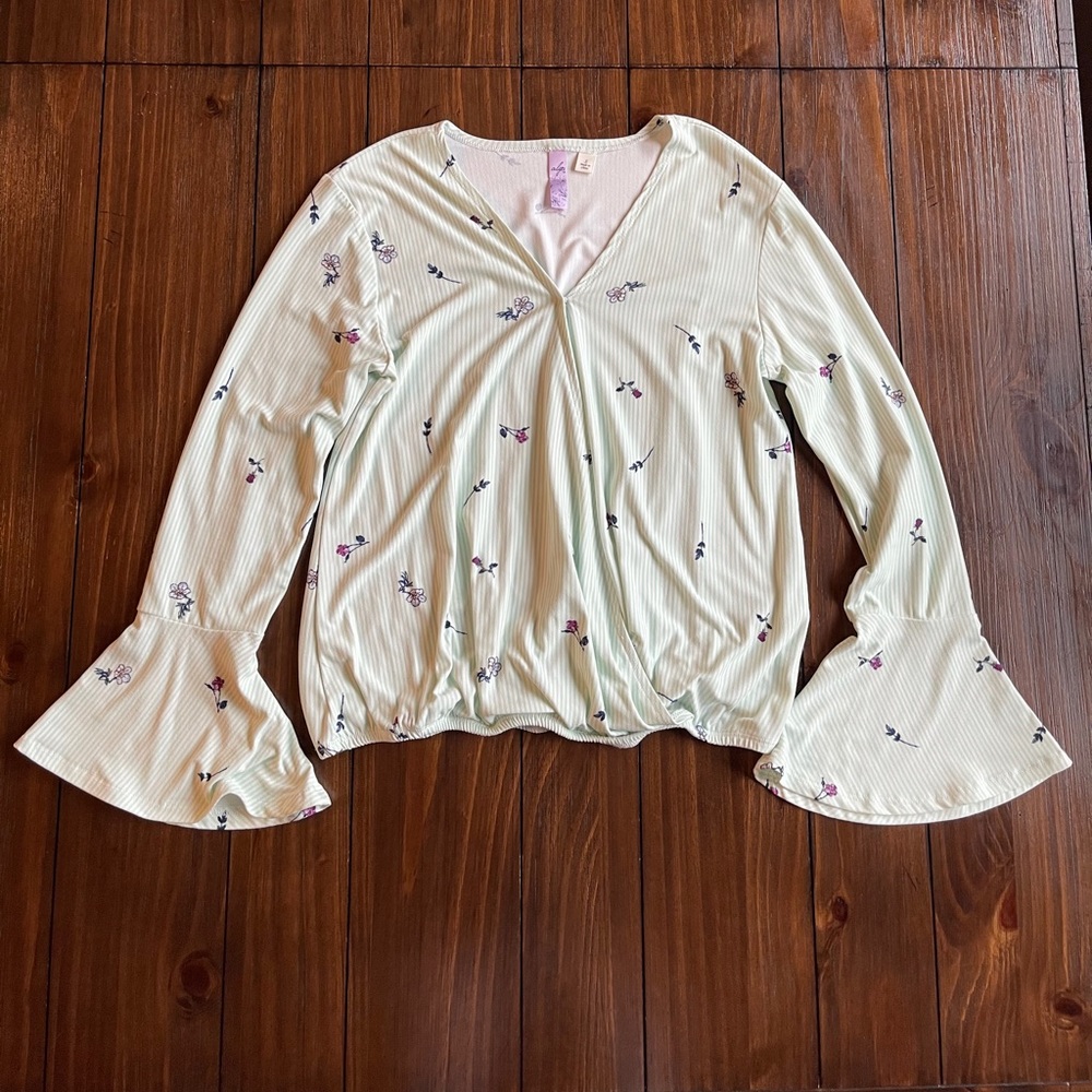 Mint green cotton blouse